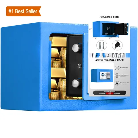 Tenamic Blue 0.23 Cu Ft Electronic Digital Security Safe Box