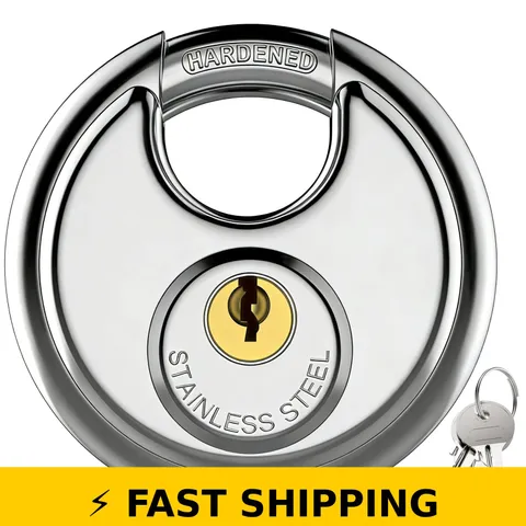 Puroma Keyed Padlock Heavy Duty Lock with 3 Keys, Stainless Steel