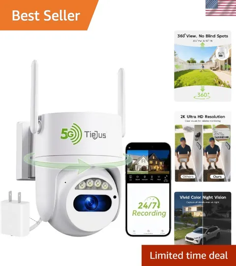 Weatherproof Smart Camera with 2-Way Audio & Alexa Control - 360° Coverage