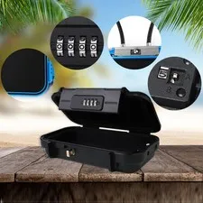 4 Digit Combination Security Case Lock Box for Dorm Beach Home Travel Safe Box