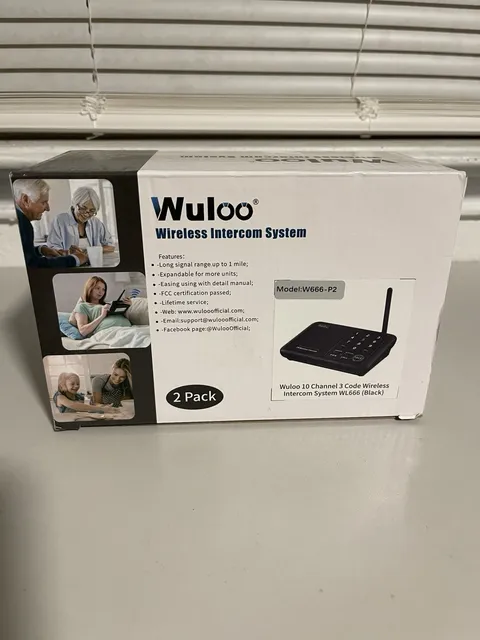 Wuloo WL666-P2 Wireless Intercoms System - Black NEW OPEN BOX