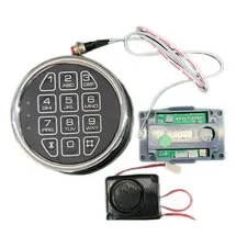 USA Gun Safe lock Replacement Chrome Keypad with Solenoid Lock & 2 Override Keys