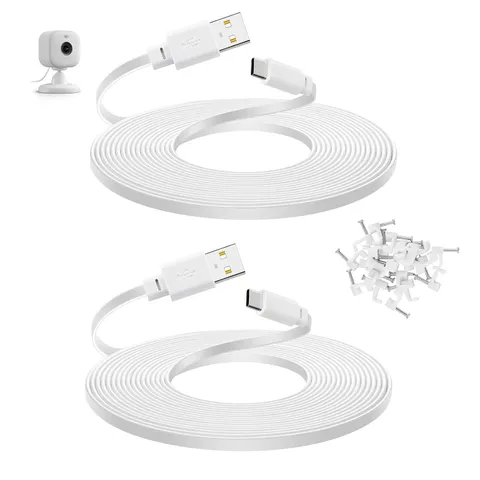 2-Pack 30 Ft Power Cord for Blink Mini 2, Blink Outdoor 4 Camera, Long USB C Ext