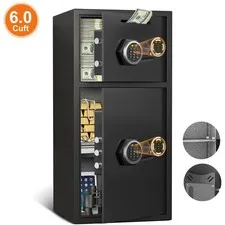 New Large Home Safe, Anti-theft Safe Box With Deposit Slot & Dual Alarm System