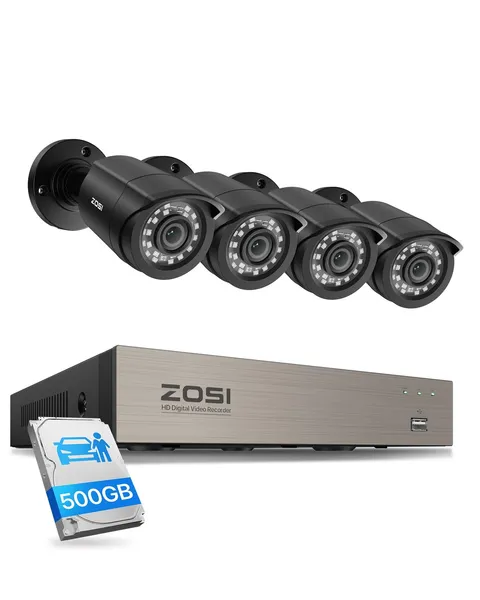 ZOSI 8CH 3K Lite Home Wired Security Camera System, AI Human Vehicle Detectio...