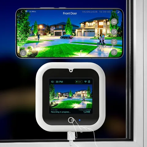 Window Camera with Smart Screen, 3K 5MP Indoor Window Security Camera, AI Color