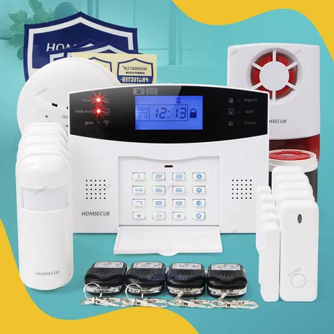 HOMSECUR Wireless &wired WIFI 4G Home House Alarm System+PIR+5*Door Sensor