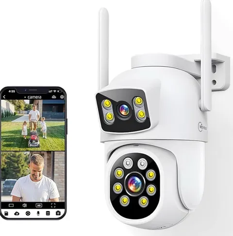 4MP Dual Lens WiFi Camera PTZ 2.4G/5GHz Night Vision 2PCS