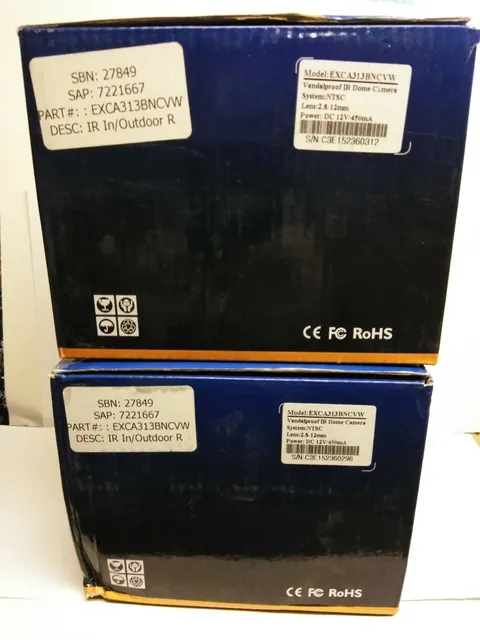 NEW 2X CCTV Security Vandal Proof IR Dome Cameras - RoHS In/Outdoor 12v W/MANUAL