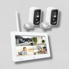 Wireless  Security Camera System with 7” Touchscreen Monitor & 2PCS 4MP. Night V