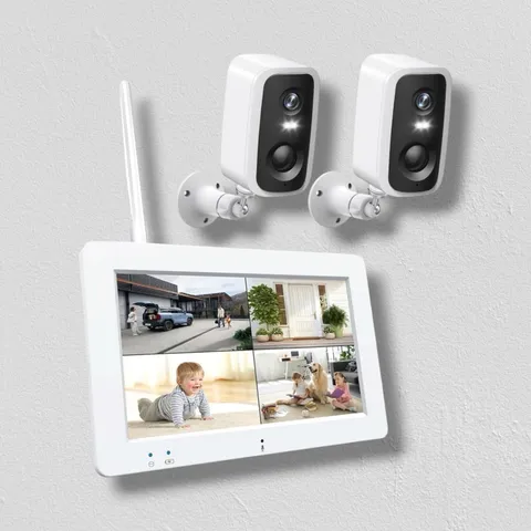 Wireless  Security Camera System with 7” Touchscreen Monitor & 2PCS 4MP. Night V