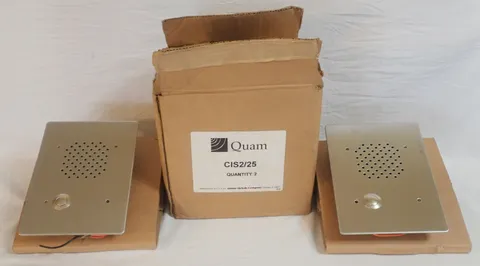 (2) NEW UNUSED QUAM NICHOLS CIS2/25 INTERCOM STATION STAINLESS STEEL