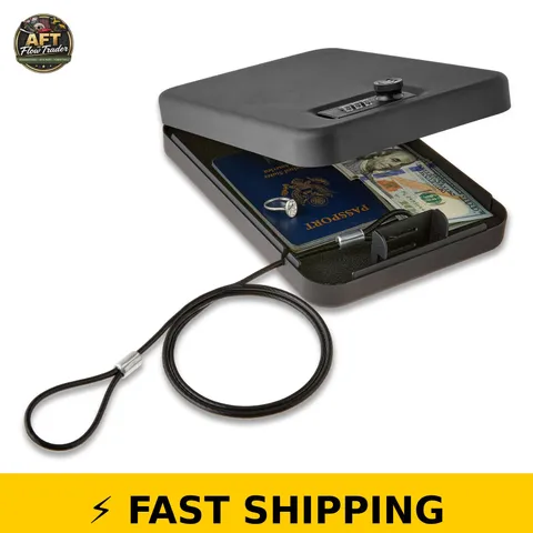 Pen+Gear Portable Safe, Black, 9.5" x 6.5", Combination Lock