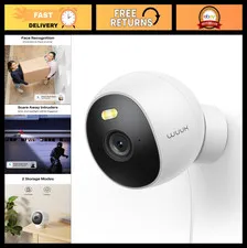 4MP Indoor/Outdoor Wired Security Camera with Face Recognition, Night Vision, Mo