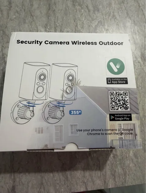 Wireless Outdoor IP Security Cameras 2-Pack 1080p Wi‑Fi White 355°