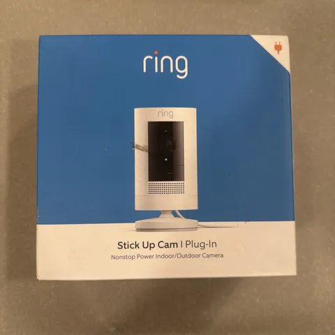 Ring Stick Up Cam Plug-In 1080p Indoor/Outdoor Wi-Fi Alexa White Camera