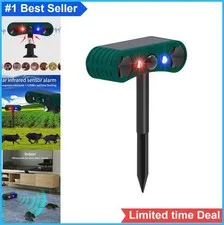 Solar Motion Sensor Alarm 129dB Ultrasonic Outdoor Infrared Detector Red Blue