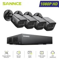 SANNCE 5in1 8CH DVR 1080P Security Camera System Outdoor Human Vehicle Detection