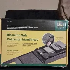 John Deere JDX-150 Biometric Safe Black Metal w/ Cable & 2 Emergency Keys