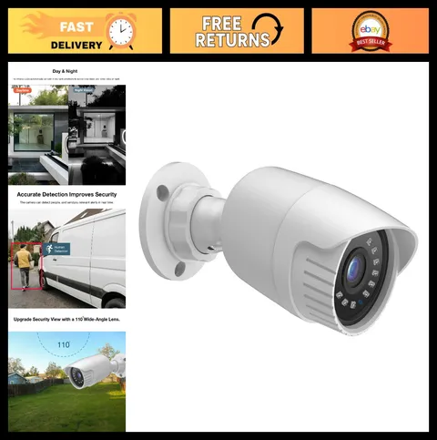 4MP PoE IP Turret Bullet Security Camera - Outdoor/Indoor Wired Surveillance Sys