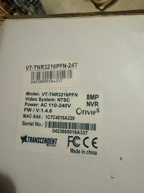 Vitek Transcendent VT-TNR3216PFN 32 Channel NVR
