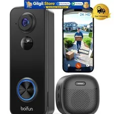 No Subscription Required: 2K Wireless Doorbell Camera with HDR Night Vision