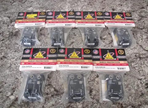 7 x New Ditek DTK-PVP27B / DTK-PVP BNC-BNC Analog Fixed Camera Surge Protectors
