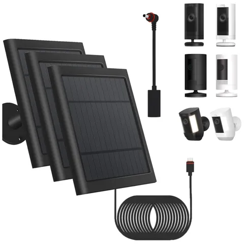 Waterproof Solar Panels for Ring Cameras - 3 Pack