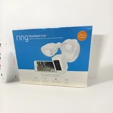 Ring Floodlight Cam 1080p Wi‑Fi Hardwired Motion Cam, 2-Way, Night, Siren White