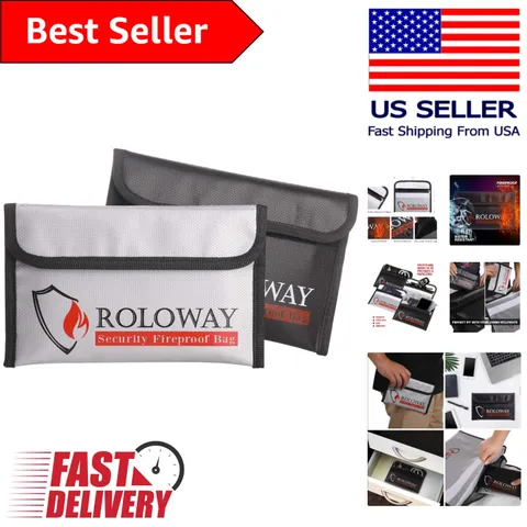 Fireproof Wallet Bags (5 x 8 in) - Perfect for Passports, Cash & Jewelry Storage