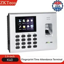 ZKteco K40 Smart Fingerprint Biometric Time Attendance System Access Control