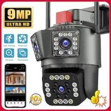 9MP Camara De Seguridad Para Exterior Con Vision Nocturna y Audio-10X Zoom