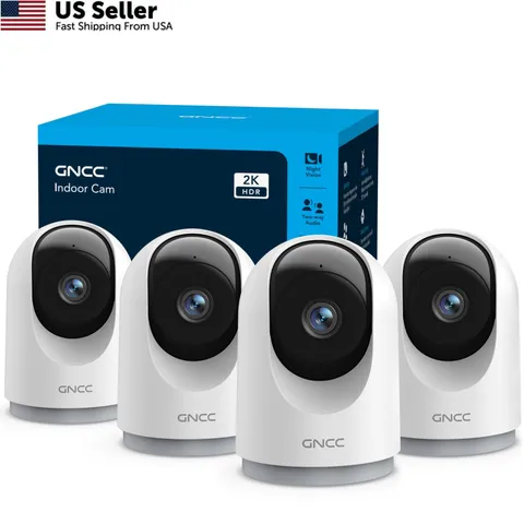 GNCC 2K Security Cameras 4pcs, Home Camera Indoor with 360° white