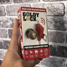 Goldy Lock Portable Alarm & Lock Anti-Theft Door Lock 110 dB Red Keyring