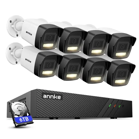 ANNKE 8CH 8MP NVR 3K POE Audio Security Camera System Outdoor Color Night Vision
