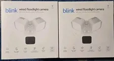 2 New Lot Blink Wired Floodlight Camera LED Smart Security Camera 2600 Lumens