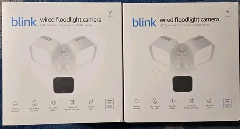 2 New Lot Blink Wired Floodlight Camera LED Smart Security Camera 2600 Lumens