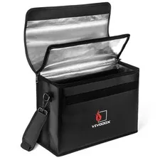 Fireproof Document Bag - Large (17" x 12" x 6") Fireproof Waterproof Storage ...