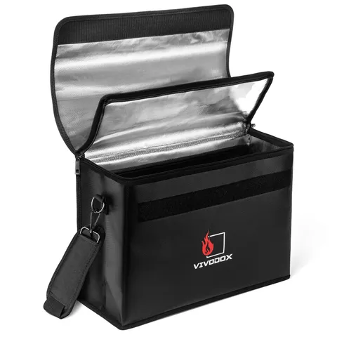 Fireproof Document Bag - Large (17" x 12" x 6") Fireproof Waterproof Storage ...