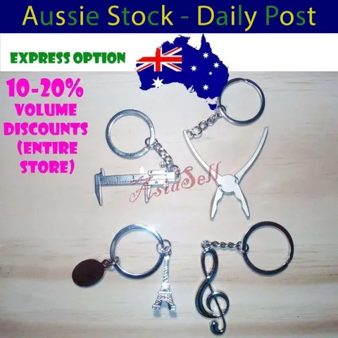 Keyring Key Ring Keychain Key Chain Music Calipers Pliers Eiffel Tower Keyring