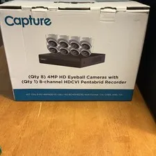Capture R2-HD8CHKIT 8x 4MP HD Eyeball Cameras & 1x 8 CH HDCVI Pentabrid Rec NIB
