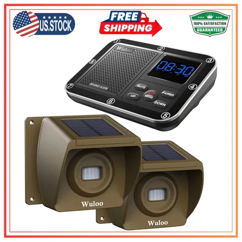 Wireless Solar Driveway Alarm 1800ft Range Motion Sensor Weatherproof Detector