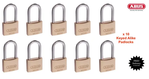 ABUS Keyed Alike Padlocks-x 10 Abus Padlock-Free Postage! -6540HB40KA2