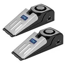 2 Pack Door Stop Alarms 120dB Security Wedge Black 3 Sensitivity Levels