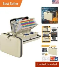 Fireproof File Organizer with Lock, Hard-Shell Case Fireproof Document Box wi...