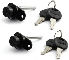 2PCS 16mm Cylinder Plunger Lock for Drawer Cabinet Desk Table Office-2x Black