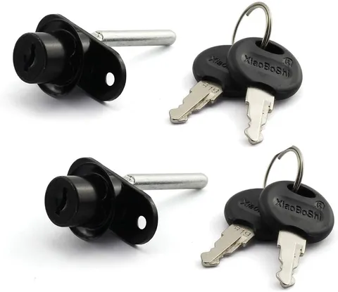 2PCS 16mm Cylinder Plunger Lock for Drawer Cabinet Desk Table Office-2x Black