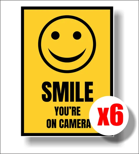 Funny Warning CCTV Security Surveillance Camera Sticker Sign Decal 50mm x 70mm 