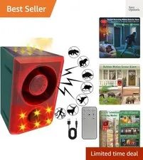 Solar Outdoor Motion Sensor Alarm Dog Barking Gunshot Sound 130dB | Support R...