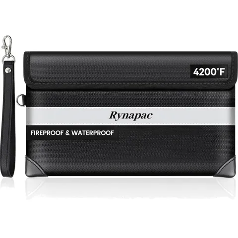 Fireproof Money Bag 4200°F Waterproof Zipper 11”x 6.2” 11 Pockets
